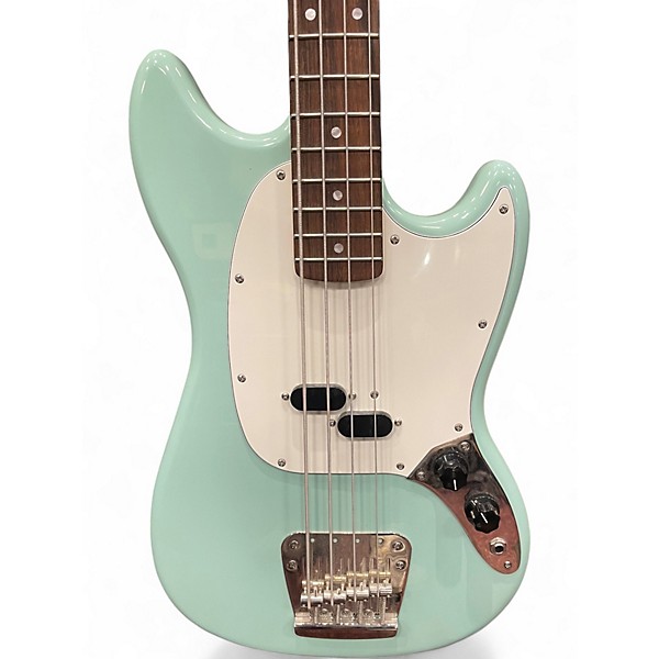 Used Squier Vintage Modified Mustang Bass Surf Green Electric Bass Guitar