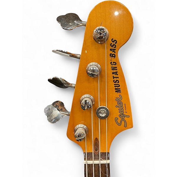 Used Squier Vintage Modified Mustang Bass Surf Green Electric Bass Guitar