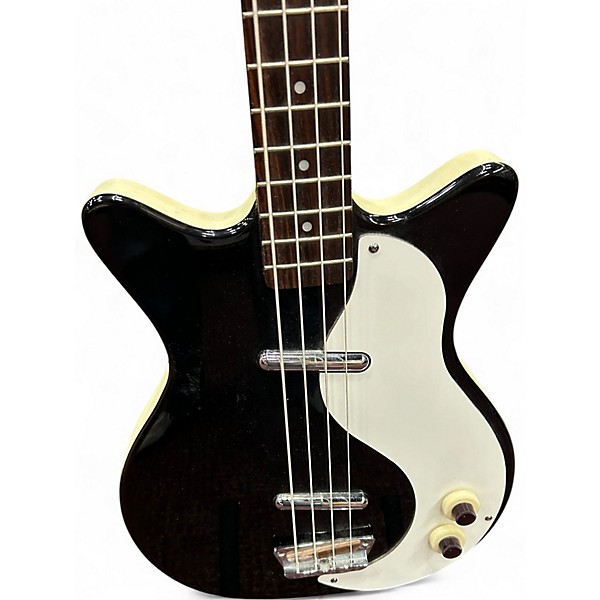 Used Danelectro 59DC Black and White Electric Bass Guitar
