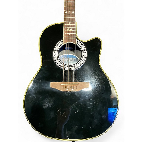 Used Ovation CC157 Black Acoustic Electric Guitar