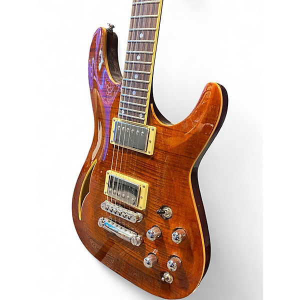 Used Schecter Guitar Research C1 E/A Amber Hollow Body Electric Guitar