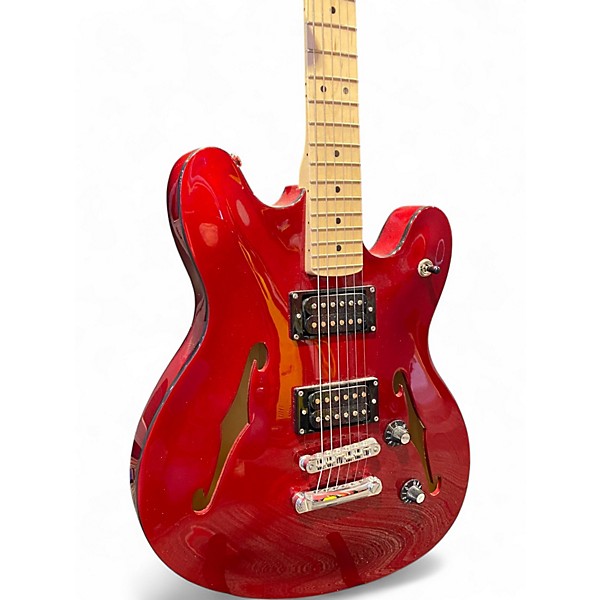 Used Squier Affinity Series Starcaster Candy Apple Red Metallic Hollow Body Electric Guitar