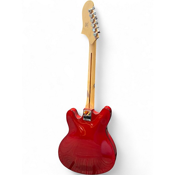 Used Squier Affinity Series Starcaster Candy Apple Red Metallic Hollow Body Electric Guitar