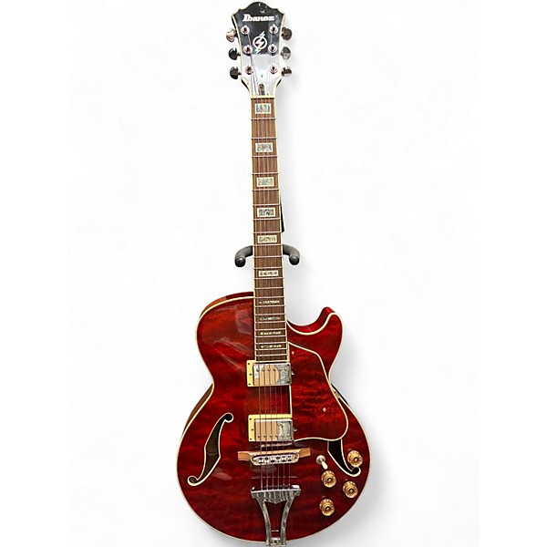 Used 2004 Ibanez AG85 Trans Red Hollow Body Electric Guitar