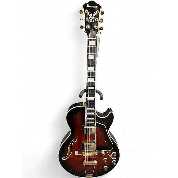 Used Ibanez AG95QA Antique Burst Hollow Body Electric Guitar