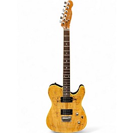Used Fender Special Edition Custom Spalted Maple Tele Natural Solid Body Electric Guitar