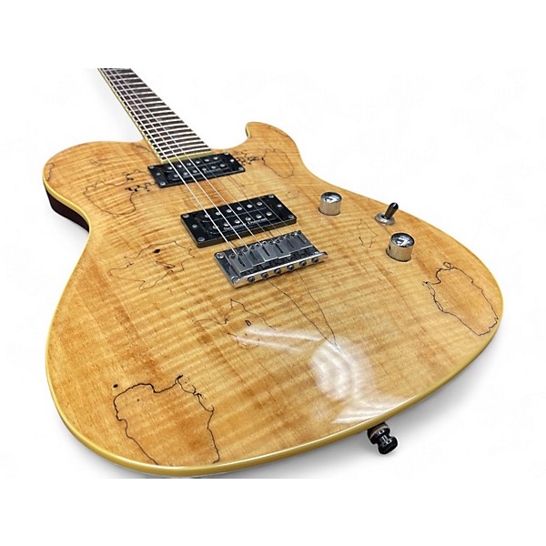 Used Fender Special Edition Custom Spalted Maple Tele Natural Solid Body Electric Guitar