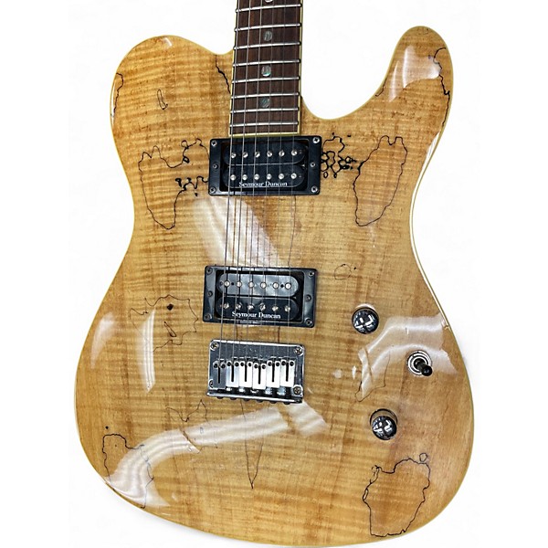 Used Fender Special Edition Custom Spalted Maple Tele Natural Solid Body Electric Guitar