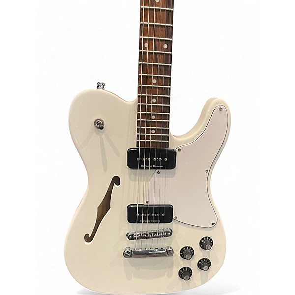 Used Fender JA90 Jim Adkins Thinline Telecaster Alpine White Hollow Body Electric Guitar