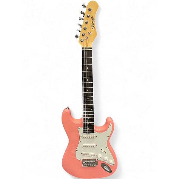 Used Stagg strat Pink Solid Body Electric Guitar