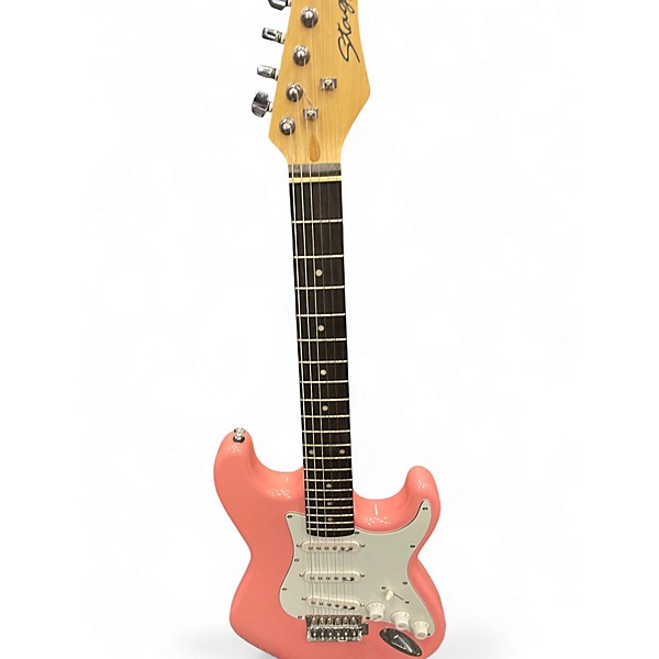 Used Stagg strat Pink Solid Body Electric Guitar