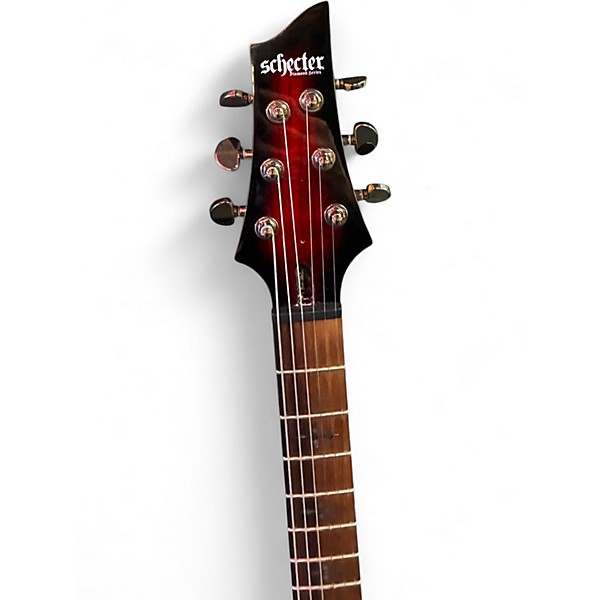 Used Schecter Guitar Research Demon 6 Crimson Red Burst Solid Body Electric Guitar