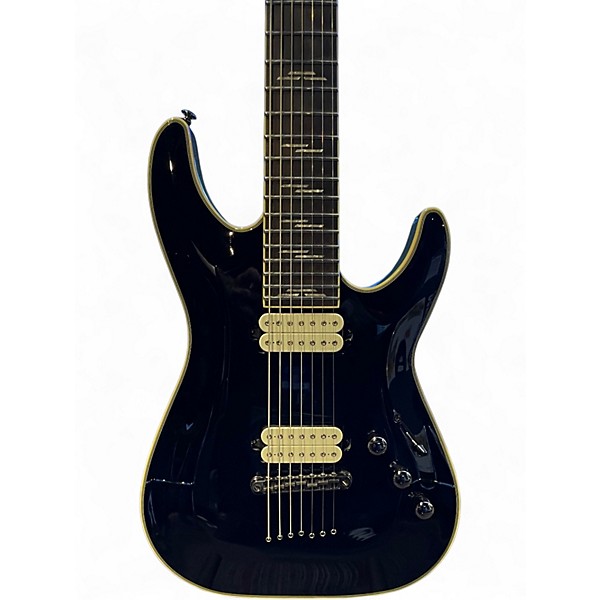 Used Schecter Guitar Research Blackjack C7 Black Solid Body Electric Guitar