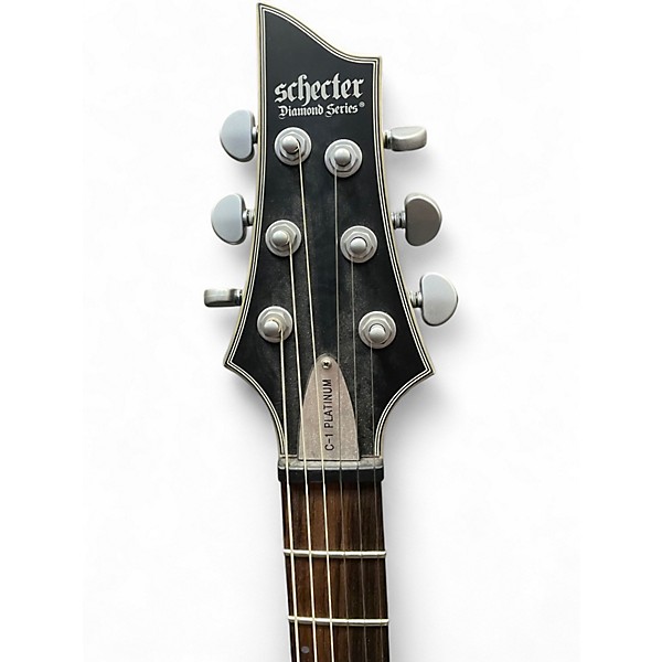 Used Schecter Guitar Research C1 Platinum Trans Black Solid Body Electric Guitar