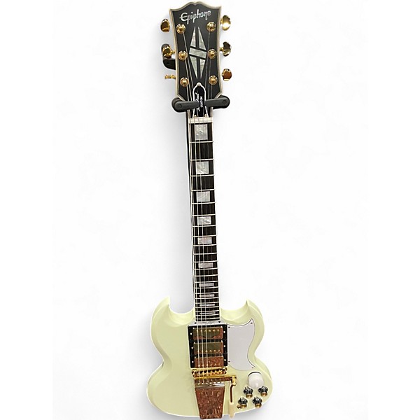 Used Epiphone Inspired by Gibson Custom 1963 Les Paul SG Classic White Solid Body Electric Guitar