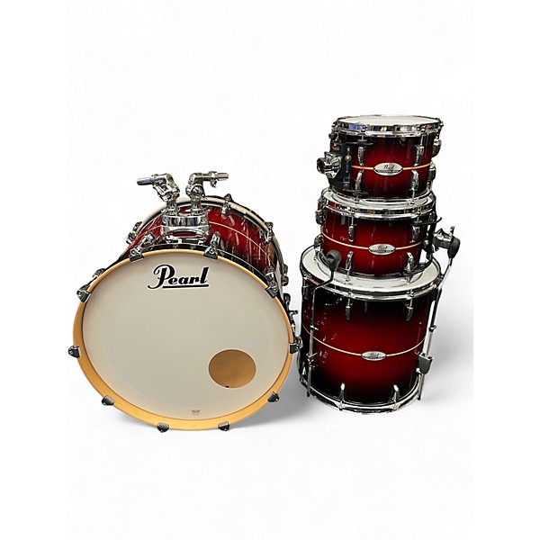 Used Pearl 4 Piece Professional Series Maple Redburst Stripe Drum Kit