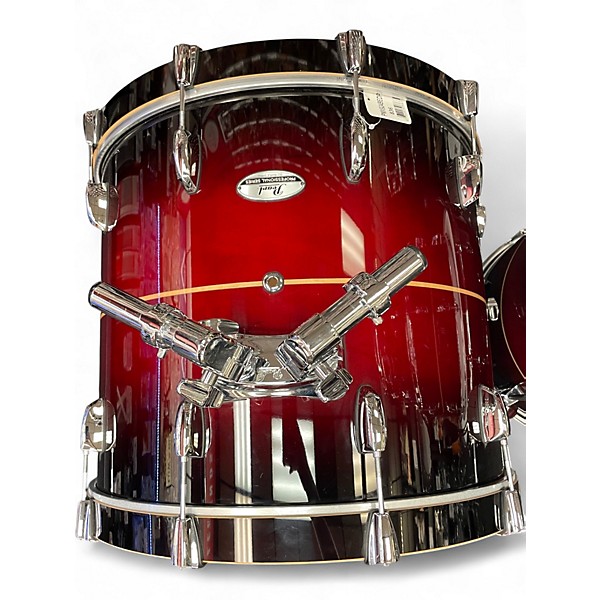 Used Pearl 4 Piece Professional Series Maple Redburst Stripe Drum Kit
