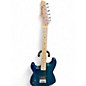Used Davison Full Size Left Handed Trans Blue Solid Body Electric Guitar thumbnail