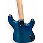 Used Davison Full Size Left Handed Trans Blue Solid Body Electric Guitar
