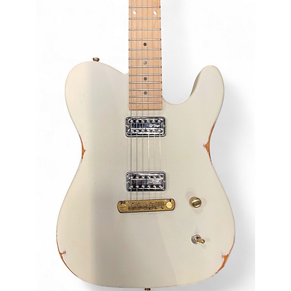 Used Slick SL55 Vintage White Solid Body Electric Guitar