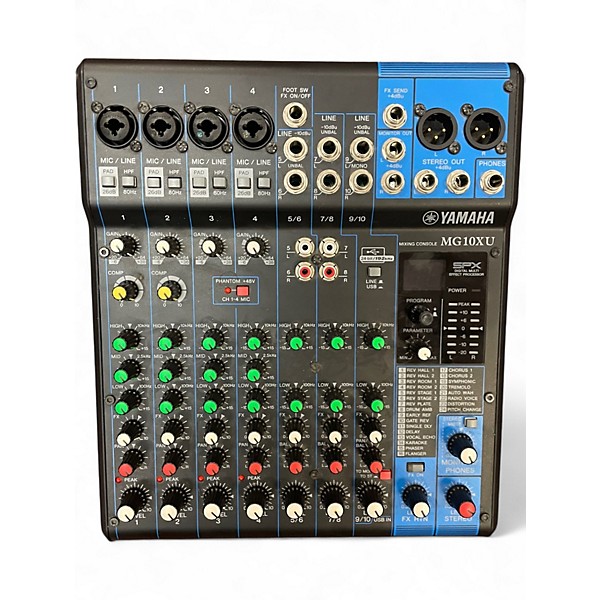 Used Yamaha MG10XU 10 Channel Mixer with Effects Unpowered Mixer