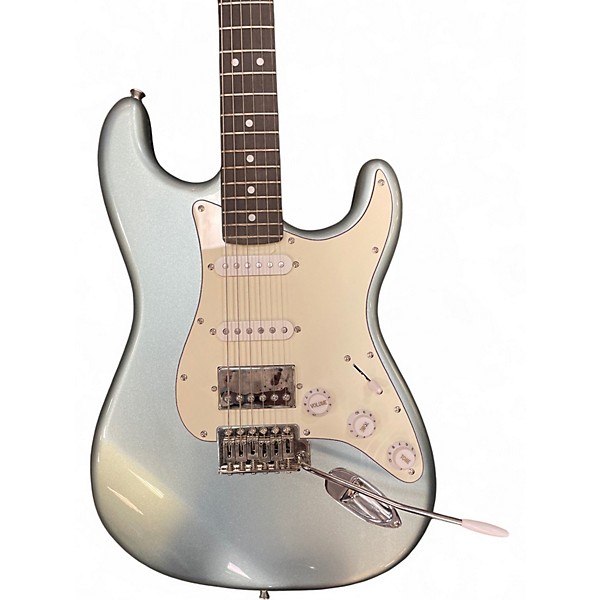Used Donner SEEKER Silver Sparkle Solid Body Electric Guitar