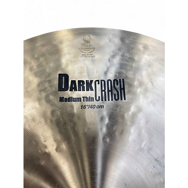 Used Zildjian 16in K Medium Dark Thin Crash Cymbal