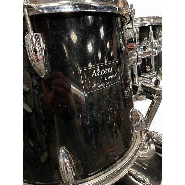 Used Accent By Ludwig 4 Piece 4 Piece Shell Pack Black Drum Kit
