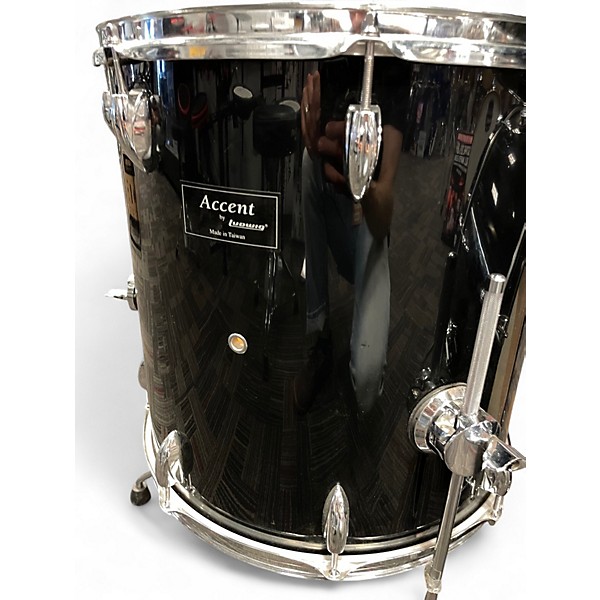 Used Accent By Ludwig 4 Piece 4 Piece Shell Pack Black Drum Kit