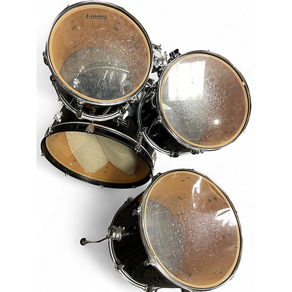 Used Accent By Ludwig 4 Piece 4 Piece Shell Pack Black Drum Kit
