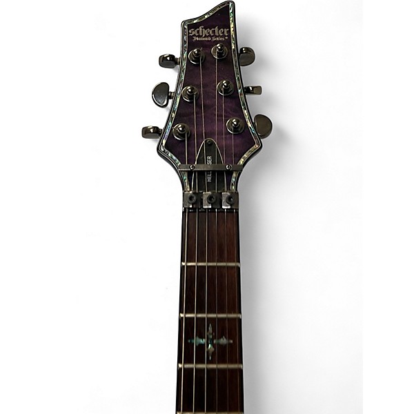 Used Schecter Guitar Research Hellraiser C1 Floyd Rose Trans Purple Solid Body Electric Guitar