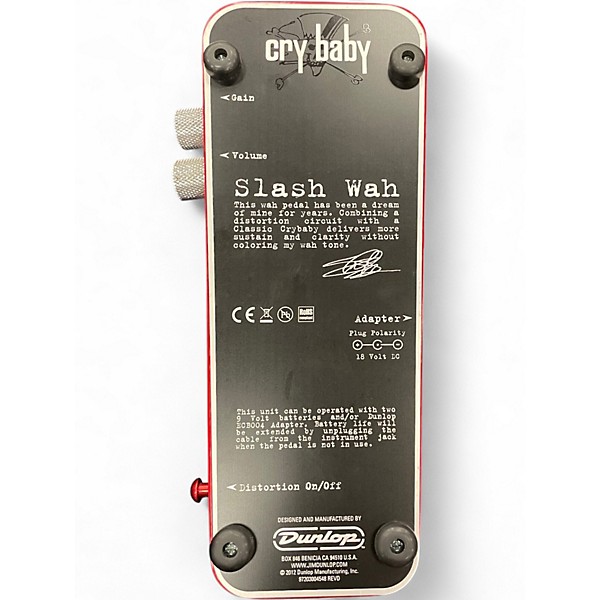 Used Dunlop SW95 Cry Baby Slash Wah Effect Pedal