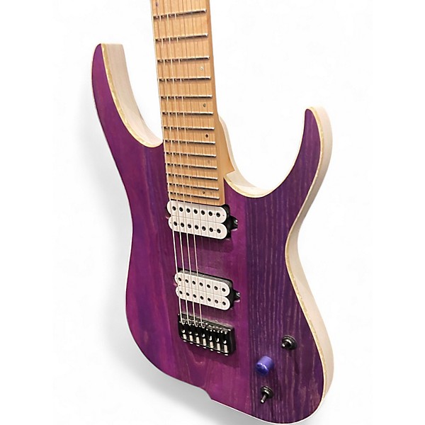 Used Skervesen Raptor 7 Trans Purple Trans White Solid Body Electric Guitar