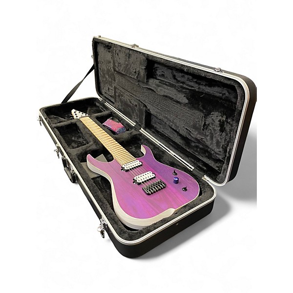 Used Skervesen Raptor 7 Trans Purple Trans White Solid Body Electric Guitar