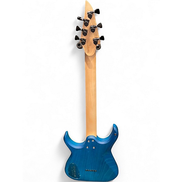 Used Skervesen Raptor 6 Trans White Trans Teal Solid Body Electric Guitar