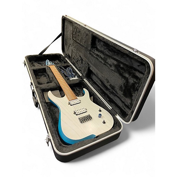Used Skervesen Raptor 6 Trans White Trans Teal Solid Body Electric Guitar