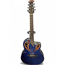 Used Ovation CE44P Blue Acoustic Guitar