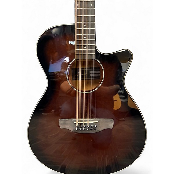 Used Ibanez aeg5012 dark violin burst 12 String Acoustic Electric Guitar