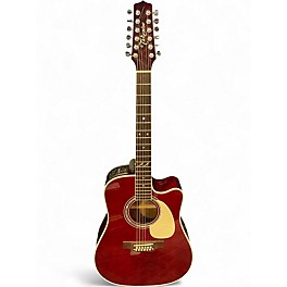 Used Takamine JJ325SRC12 John Jorgenson Signature RED SATIN 12 String Acoustic Electric Guitar