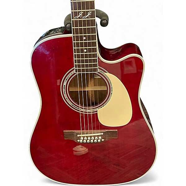 Used Takamine JJ325SRC12 John Jorgenson Signature RED SATIN 12 String Acoustic Electric Guitar
