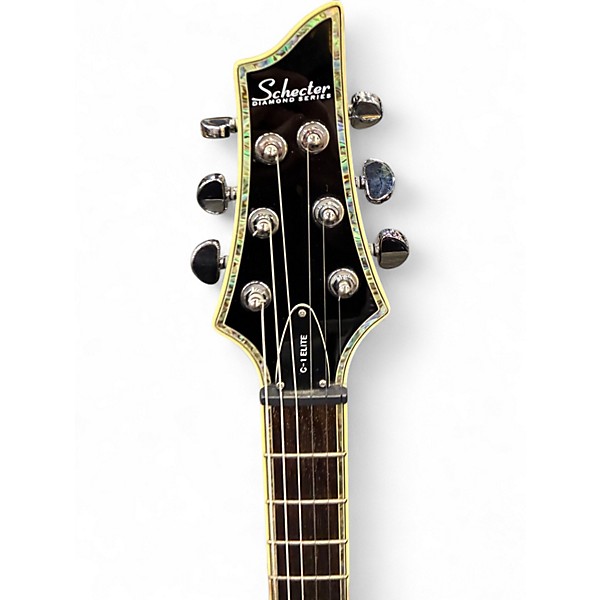 Used Schecter Guitar Research C1 ELITE BLACK Solid Body Electric Guitar