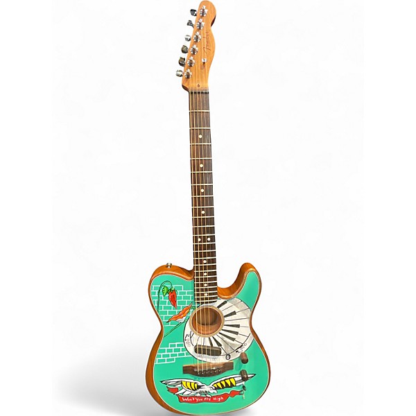 Used Fender Acoustasonic Player Telecaster Seafoam Green Acoustic Electric Guitar