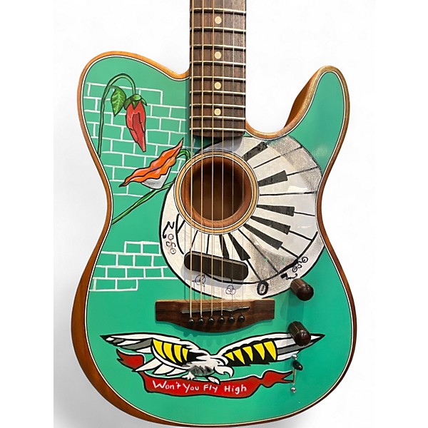 Used Fender Acoustasonic Player Telecaster Seafoam Green Acoustic Electric Guitar