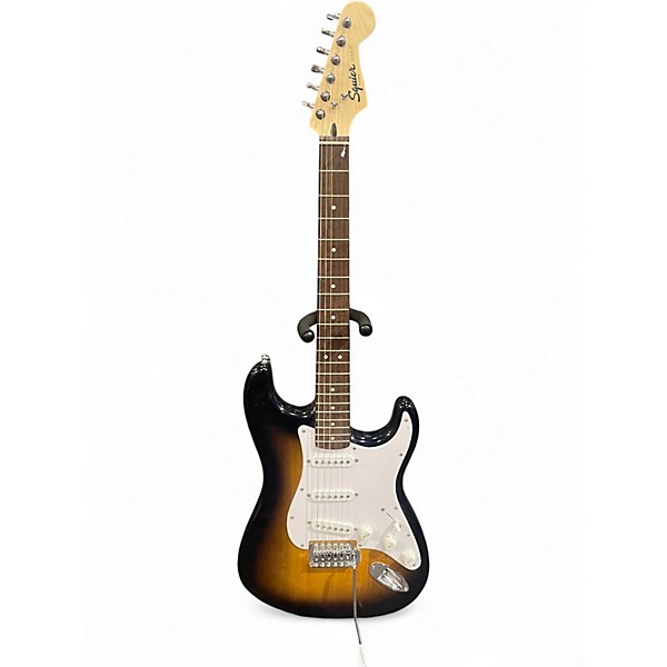 Used Squier Stratocaster 2 Tone Sunburst Solid Body Electric Guitar