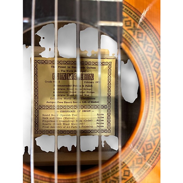 Used Garcia Grade No. 3 Vintage Natural Classical Acoustic Guitar