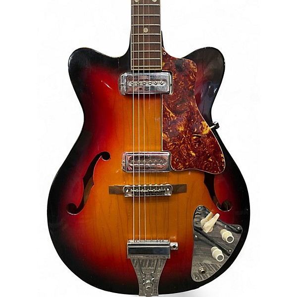 Vintage 1970s Domino Hollow Body Electric Sunburst Hollow Body Electric Guitar