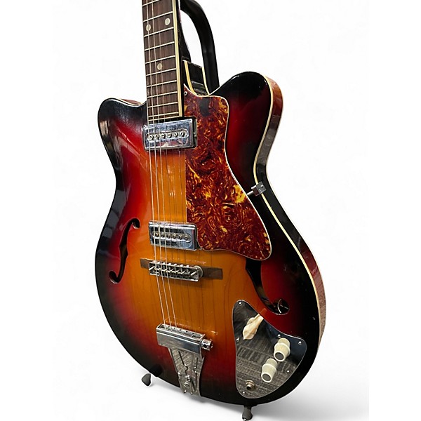 Vintage 1970s Domino Hollow Body Electric Sunburst Hollow Body Electric Guitar