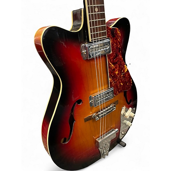 Vintage 1970s Domino Hollow Body Electric Sunburst Hollow Body Electric Guitar