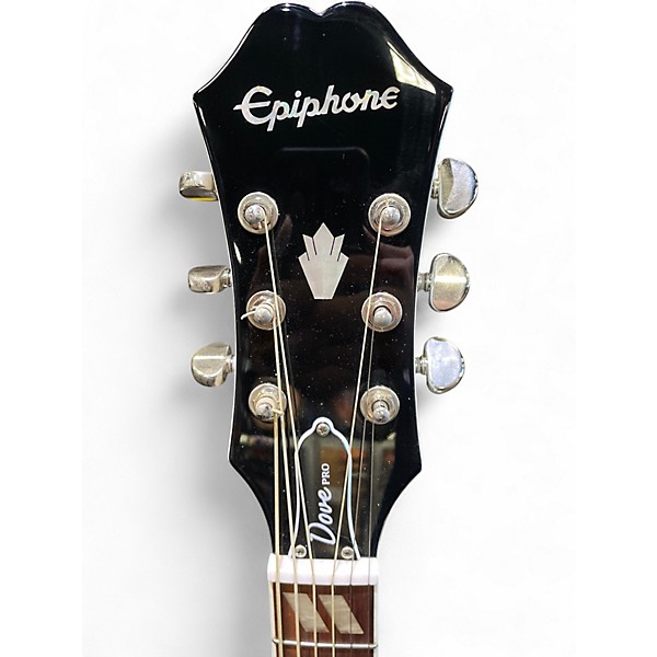Used Epiphone Dove Pro Alpine White Acoustic Electric Guitar