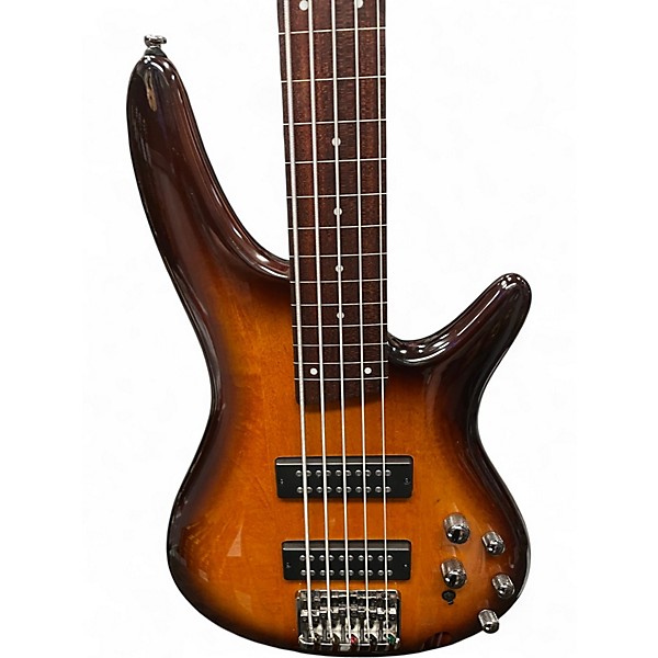 Used Ibanez SR375ef 5 String 2 Color Sunburst Electric Bass Guitar